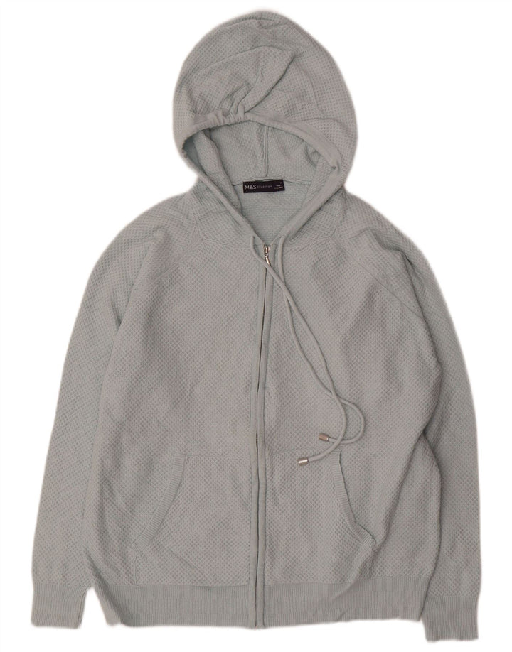 Maglione cardigan con cappuccio da donna Marks & Spencer UK 14 Blu medio