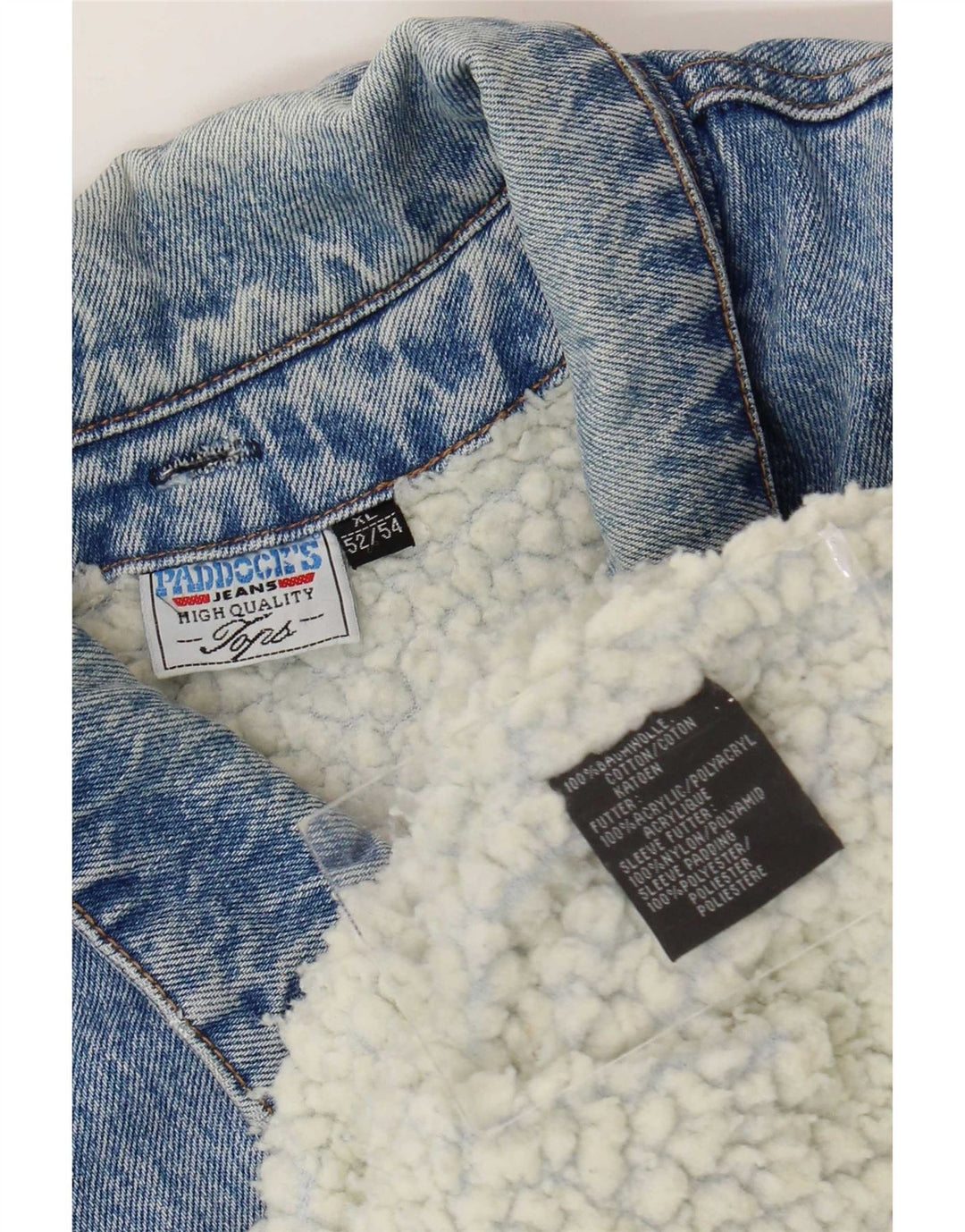 Giacca in denim Sherpa da uomo Paddock IT 52/54 XL Cotone blu