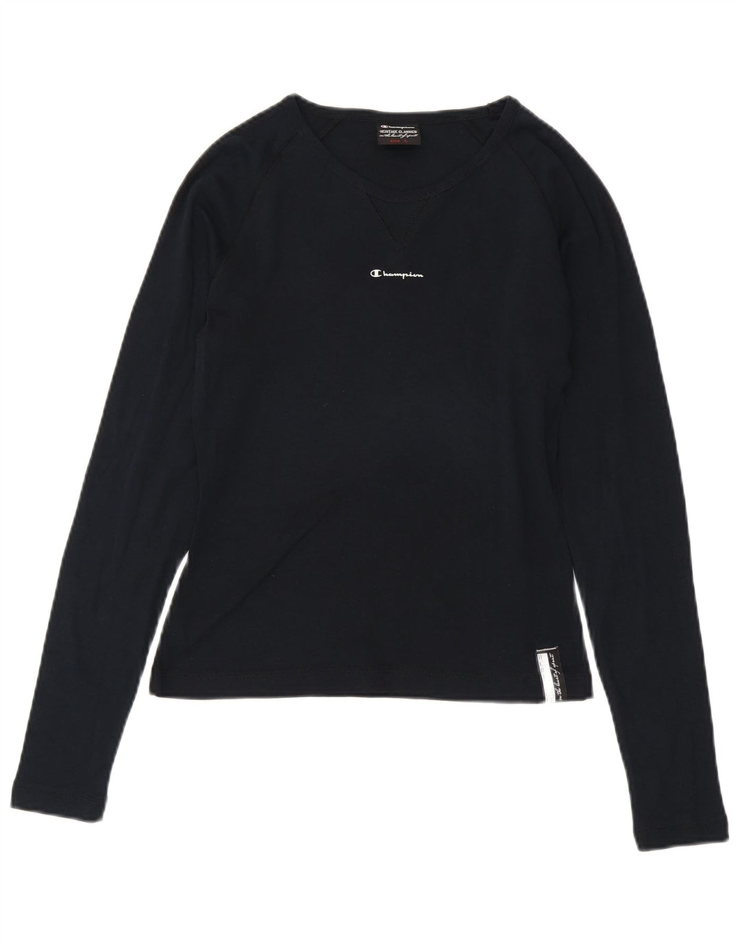 Maglietta grafica da donna Champion manica lunga UK 16 grande blu navy
