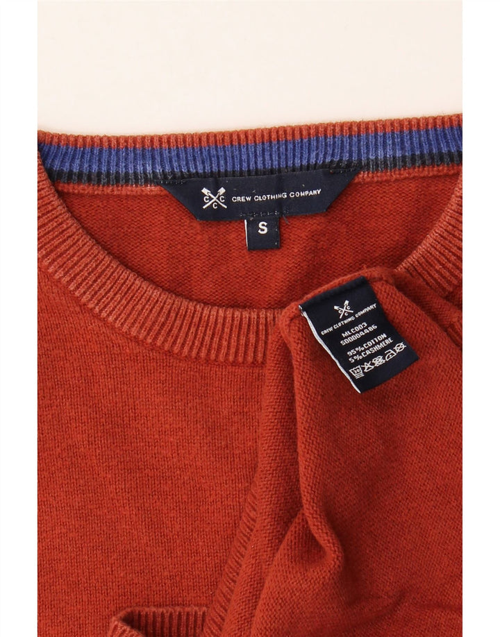 CREW CLOTHING Maglione da uomo girocollo piccolo in cotone arancione