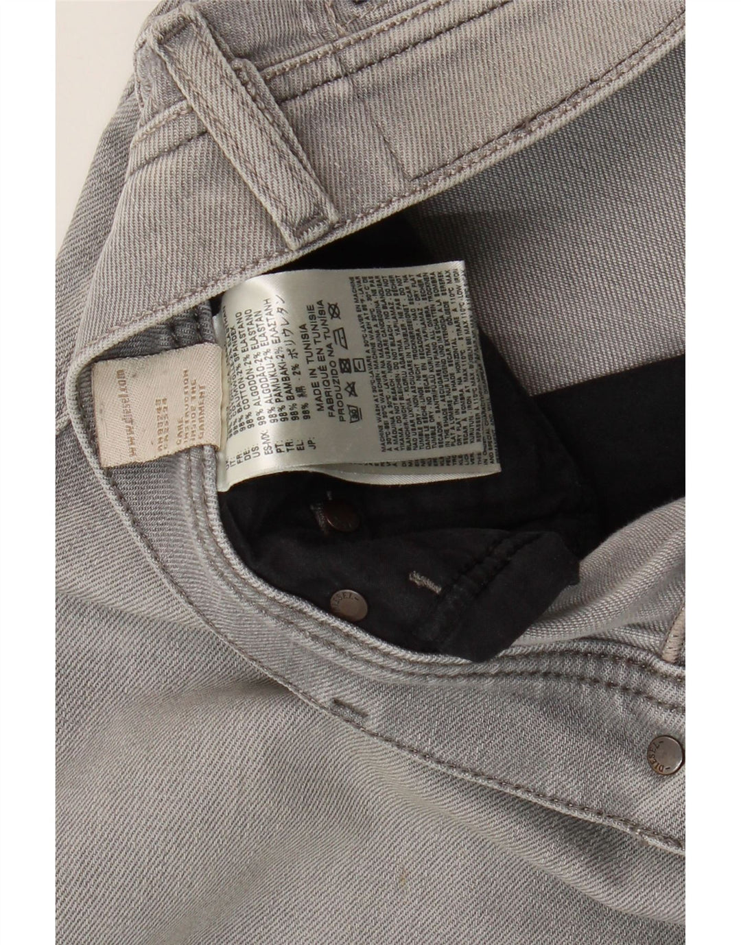Jeans slim da uomo Diesel W31 L30 cotone grigio