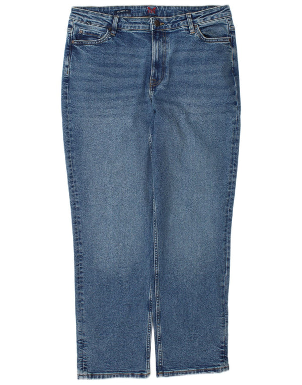 Crew Clothing Jeans dritti da donna UK 12 Medio W34 L28 Cotone blu