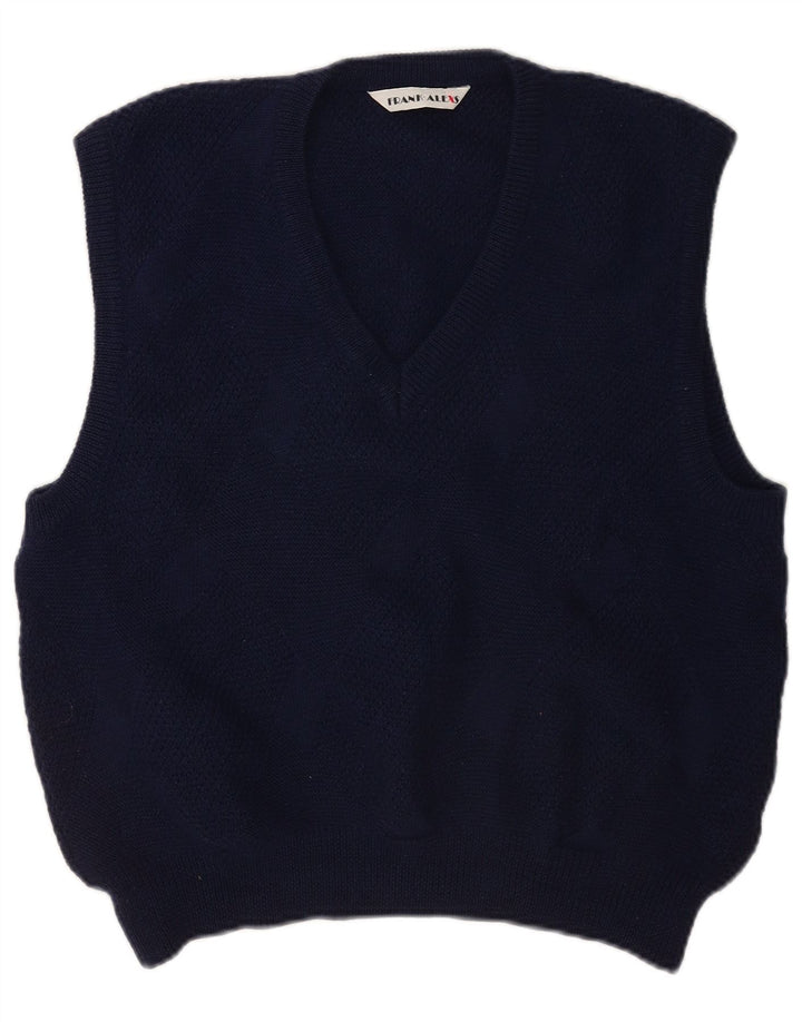 Canotta da uomo Frank Alexs, canotta media in lana blu navy