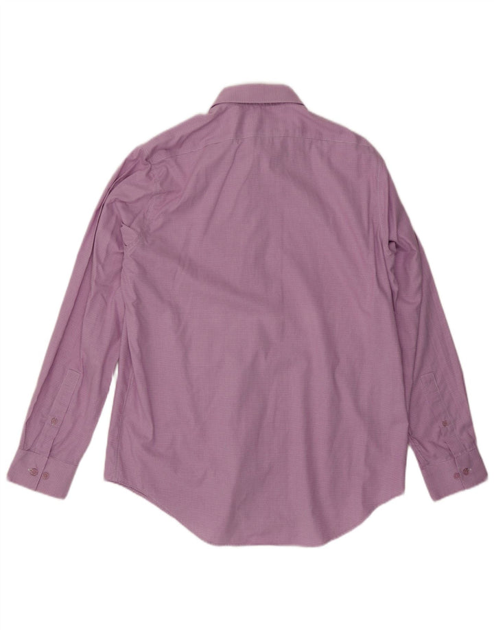 CALVIN KLEIN Camicia slim fit da uomo taglia 16 1/2 grande pied de poule viola