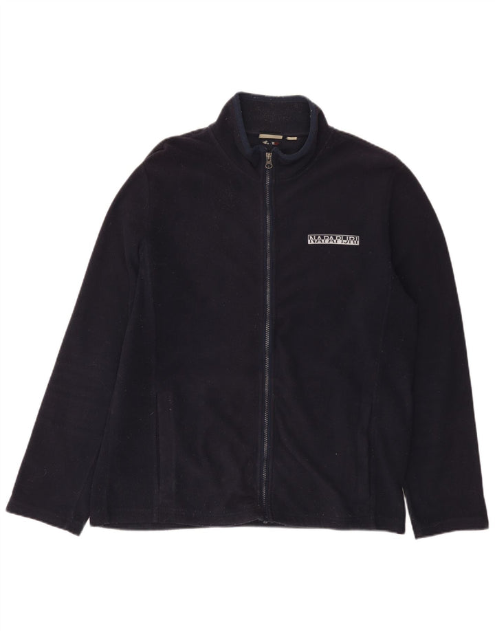 Giacca in pile da uomo Napapijri UK 42 XL poliestere blu navy