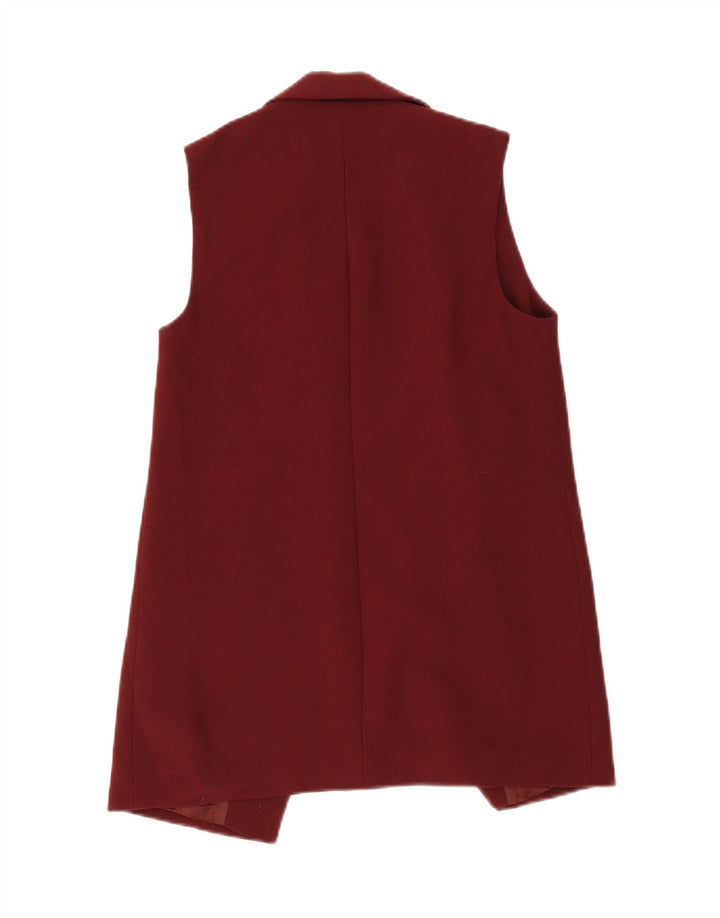 TOPSHOP Womens Sleeveless Open Blazer Jacket UK 8 Small  Burgundy Vintage Topshop and Second-Hand Topshop from Messina Hembry 