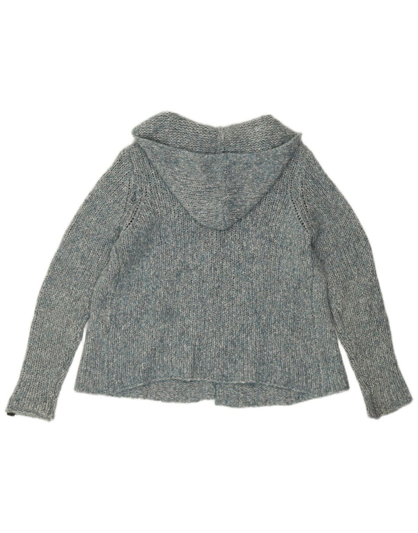 Maglione cardigan da donna con vestibilità comoda e cappuccio Refrigue UK 6 XS blu screziato