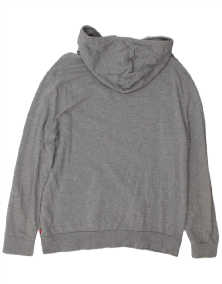 Maglione con cappuccio grafico da uomo Levi's Large in cotone grigio