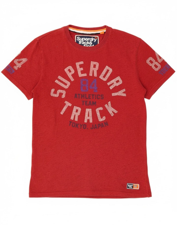 T-shirt grafica da uomo Superdry Top in cotone rosso medio
