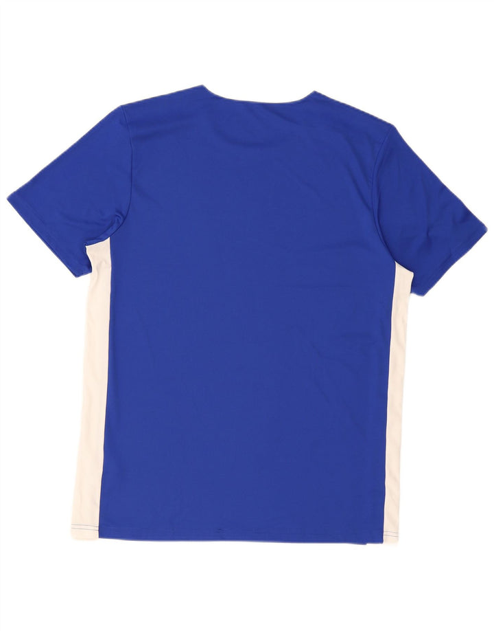 T-shirt Adidas Climalite da uomo, grande, in poliestere color block blu