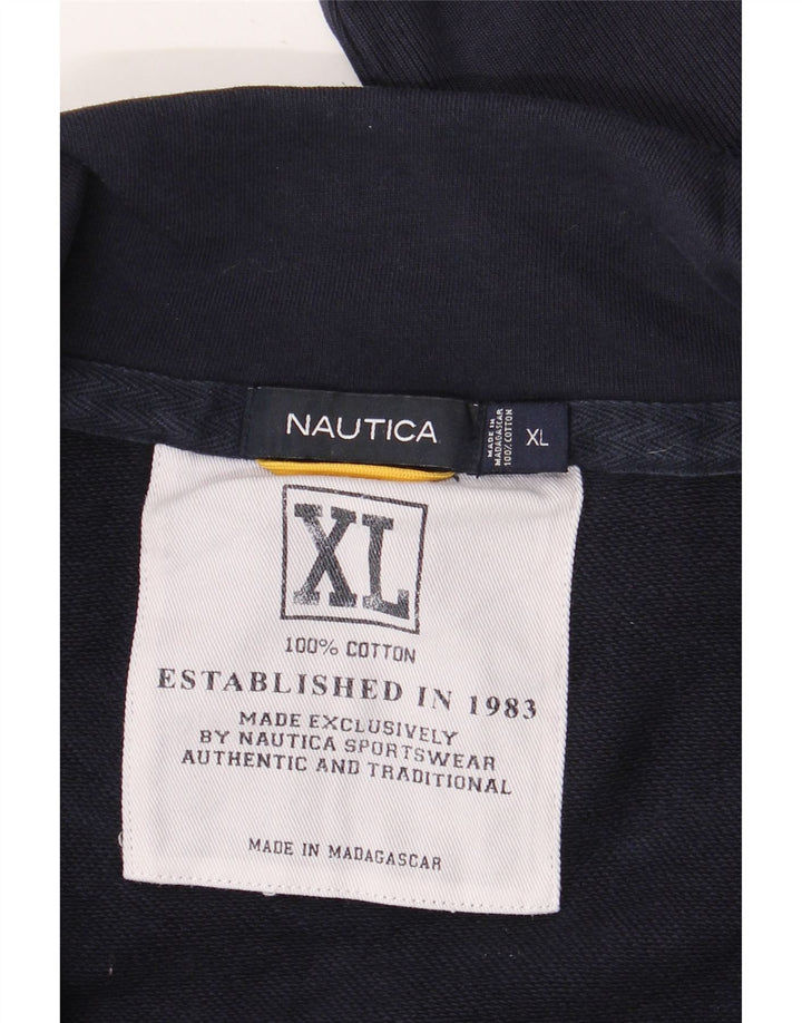 Giacca da ginnastica grafica da uomo Nautica XL in cotone blu navy