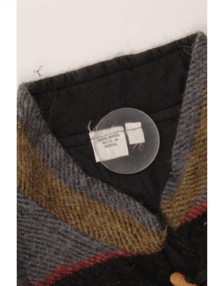 Giubbotto bomber vintage da donna UK 16 grande lana a righe multicolori