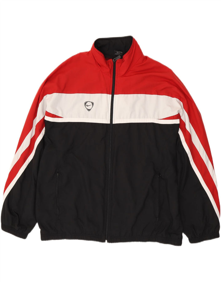 Giacca da tuta da uomo Nike UK 45/47 XL Poliestere color block rosso
