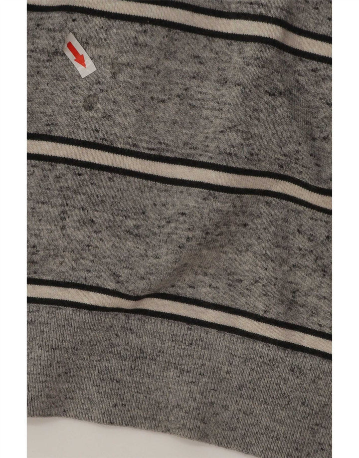 Maglione da uomo girocollo Gap in cotone a righe grandi grigie