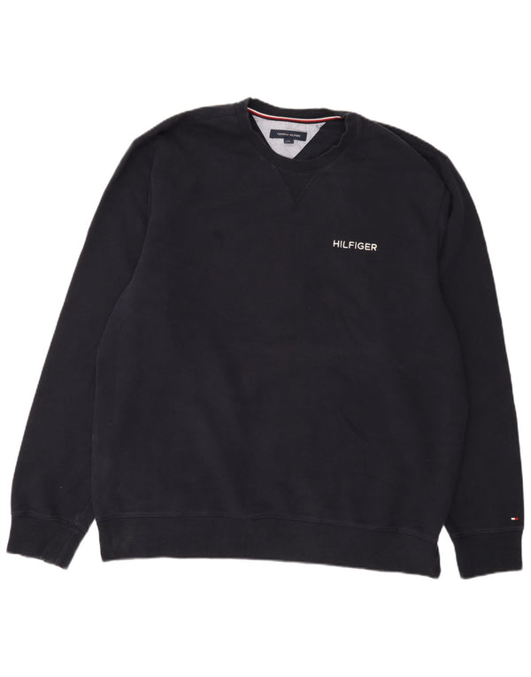 Felpa da uomo Tommy Hilfiger maglione 2XL cotone blu navy