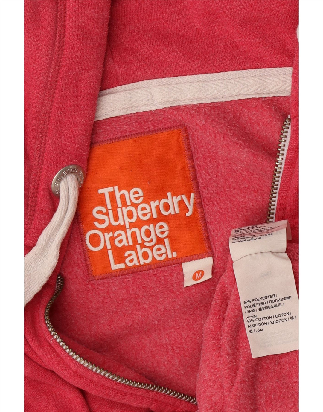 Maglione con cappuccio e zip da donna Superdry UK 14 Poliestere rosa medio