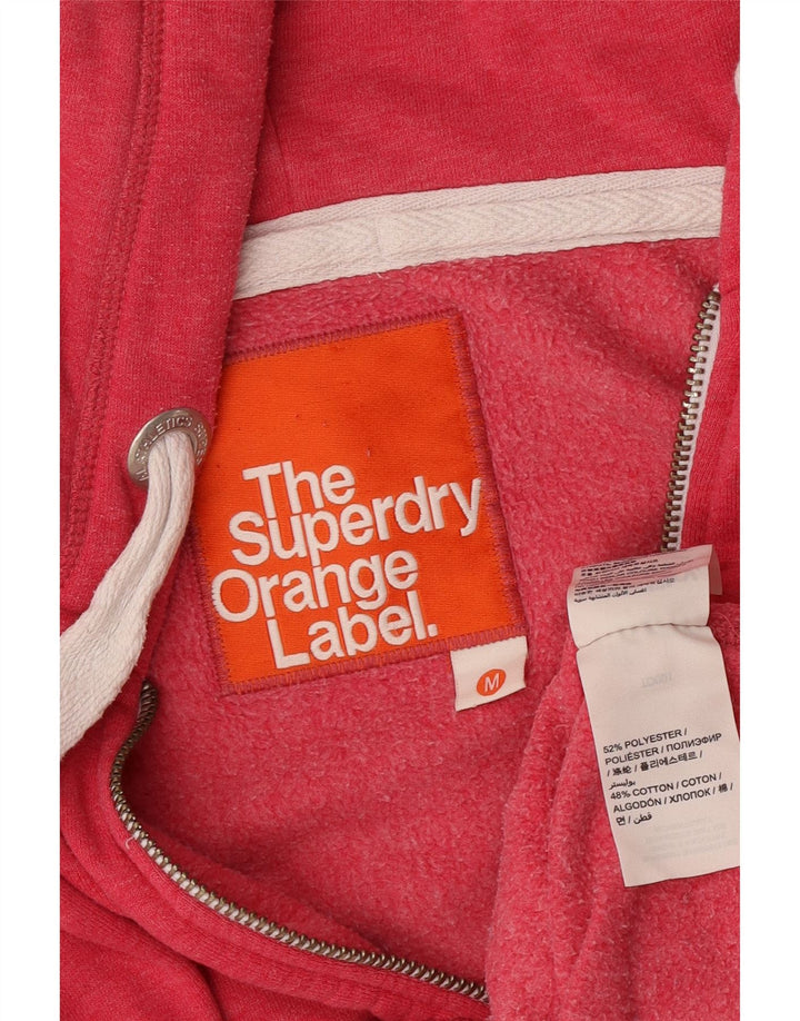 Maglione con cappuccio e zip da donna Superdry UK 14 Poliestere rosa medio