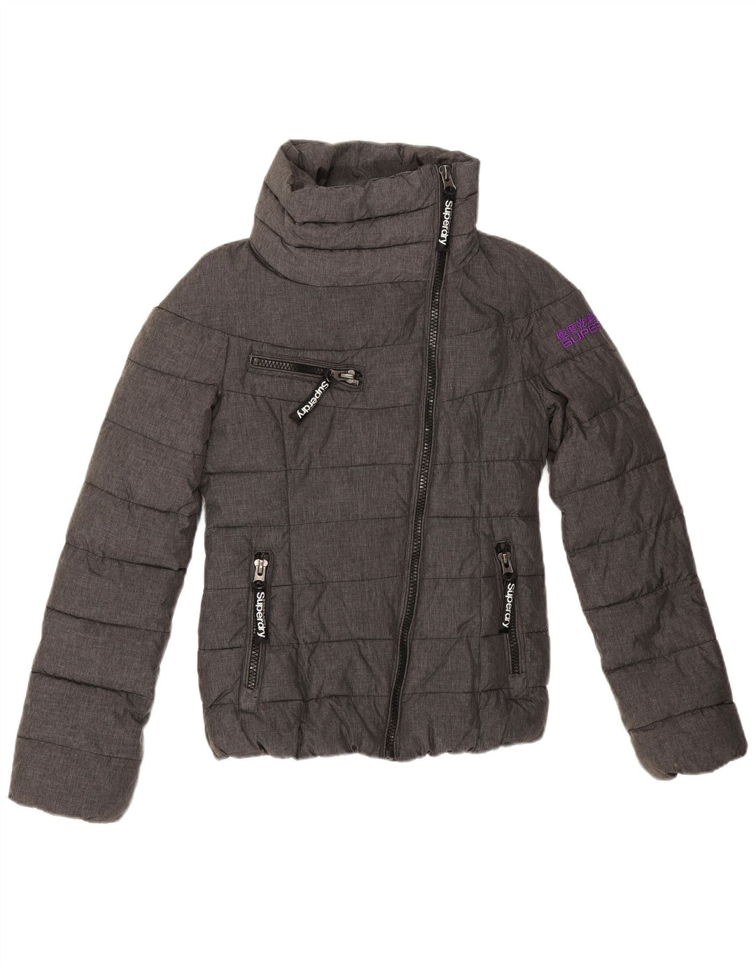 Giacca imbottita grafica da donna Superdry UK 6 XS poliestere grigio