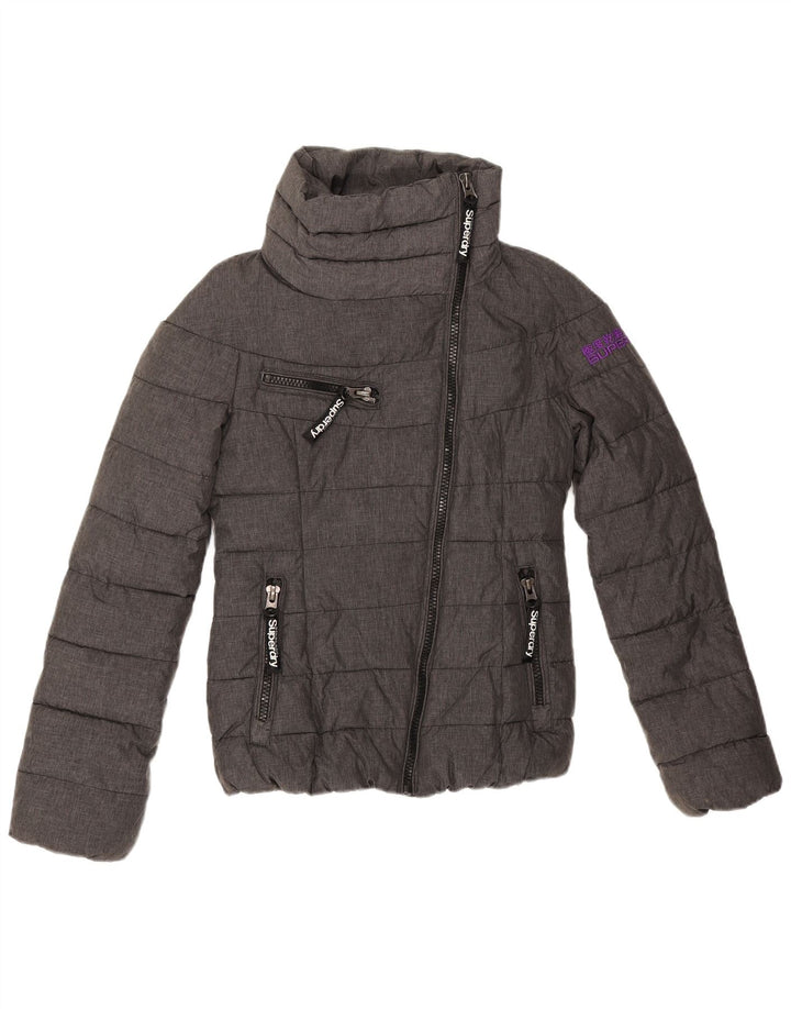 Giacca imbottita grafica da donna Superdry UK 6 XS poliestere grigio