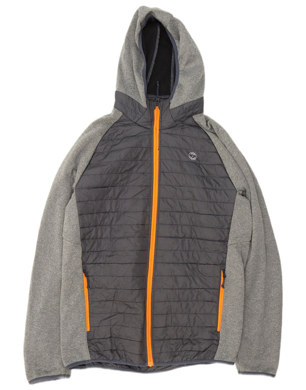 Giacca imbottita con cappuccio da uomo Jack & Jones UK 42 XL Colore grigio