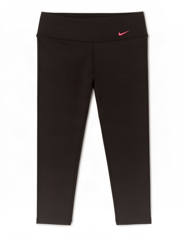 Leggings Nike Dri Fit Graphic Capri da donna UK 10 piccolo cotone nero