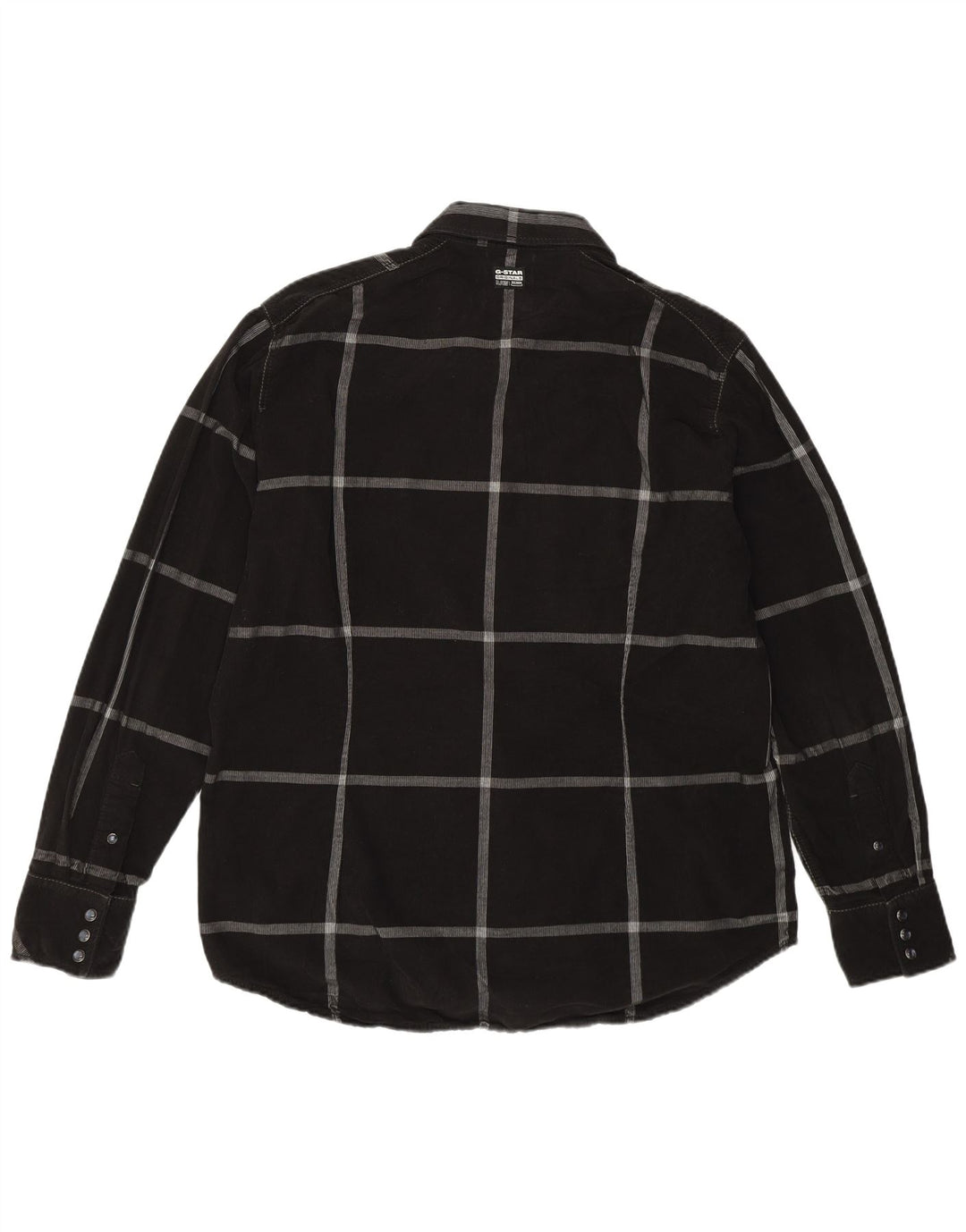 Camicia da uomo in velluto a coste G-Star XL in cotone a quadri neri