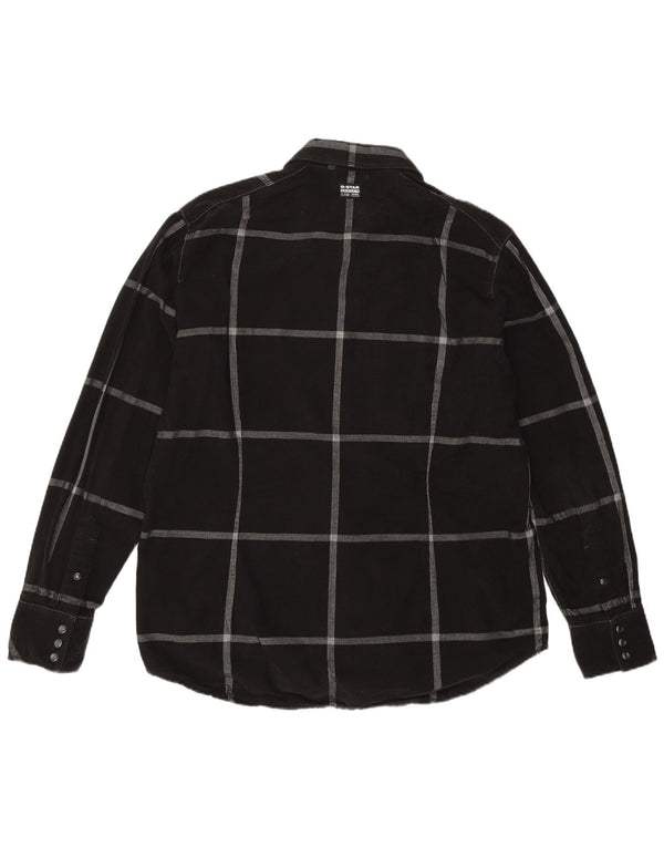 Camicia da uomo in velluto a coste G-Star XL in cotone a quadri neri