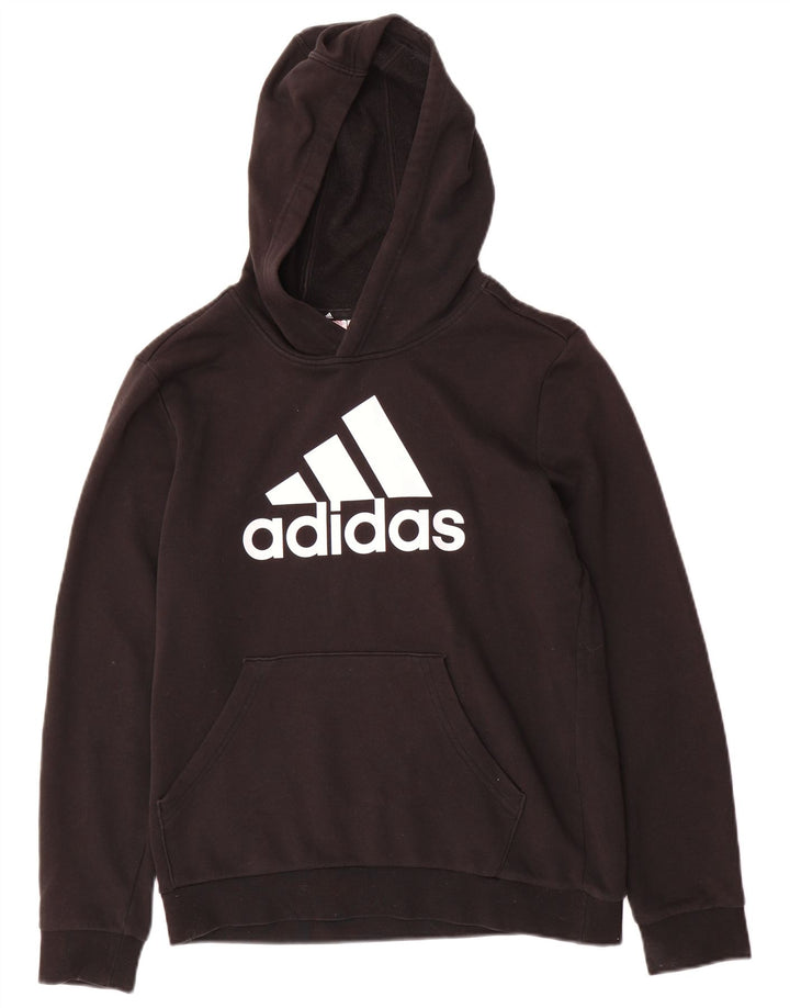 Felpa con cappuccio grafica ADIDAS per ragazzi 13-14 anni in cotone nero