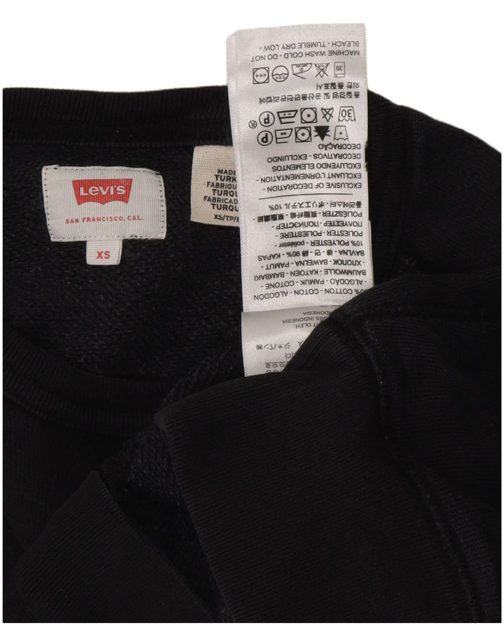 LEVI'S Womens Oversized Sweatshirt Jumper UK 6 XS Black Cotton
