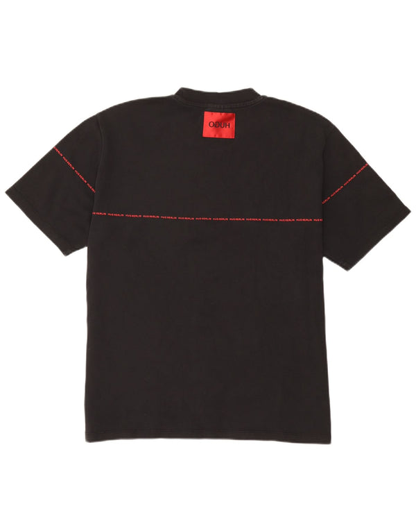 T-shirt grafica da uomo Hugo Boss Top grande in cotone nero