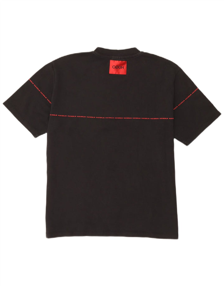T-shirt grafica da uomo Hugo Boss Top grande in cotone nero
