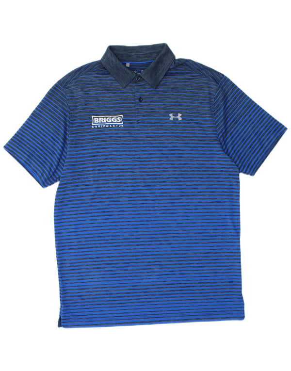 Polo grafica da uomo UNDER ARMOUR Heat Gear blu medio a righe