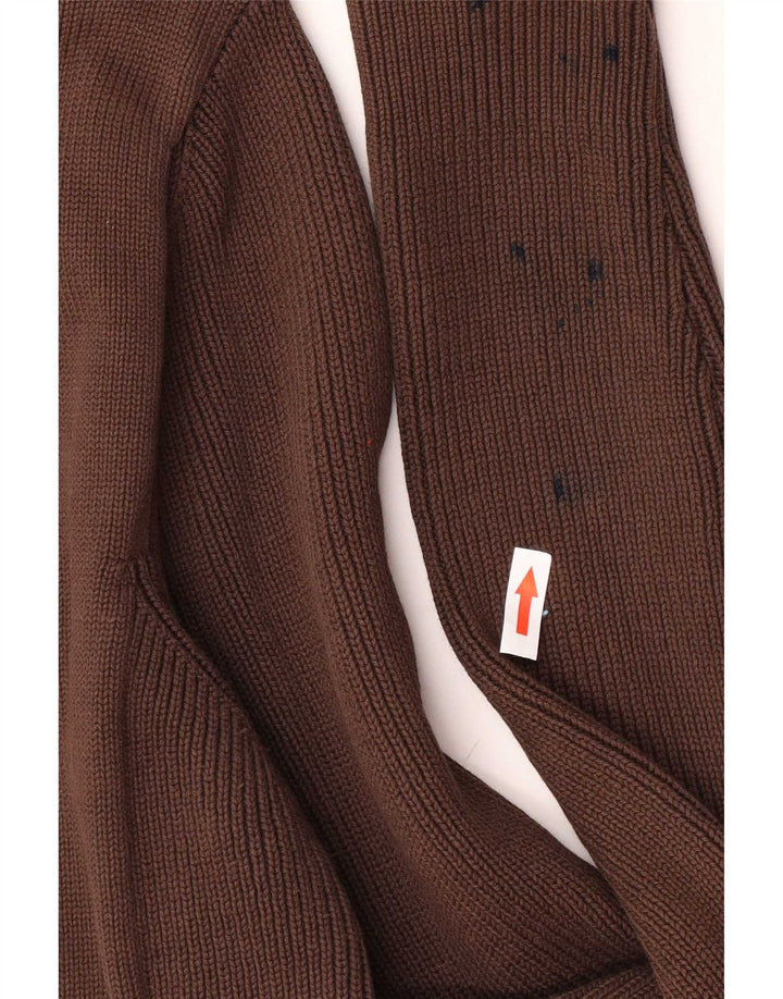 Maglione cardigan da uomo Zara grande in cotone marrone
