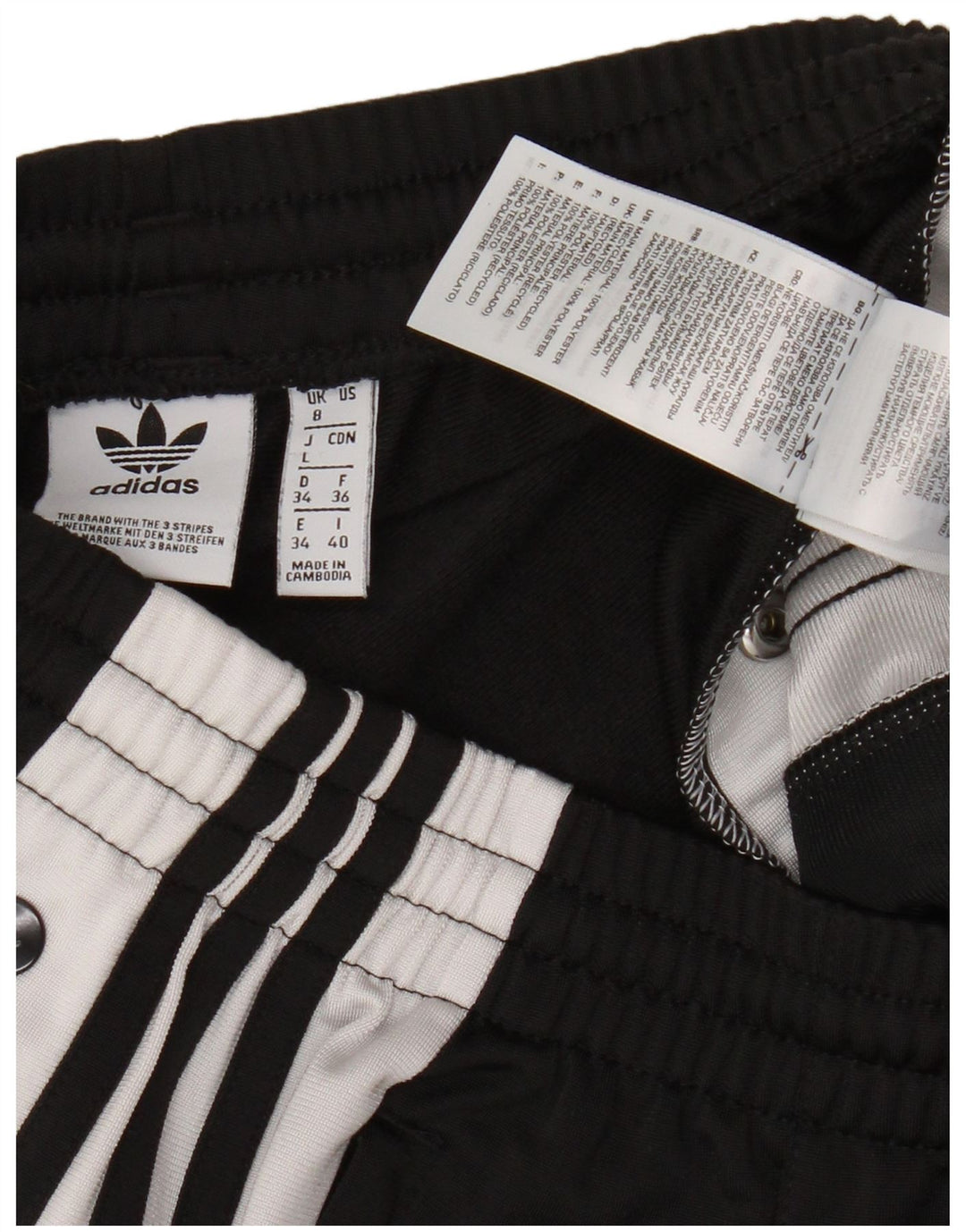 Pantaloni da tuta da donna Adidas UK 8 Small Nero Colourblock Poliestere