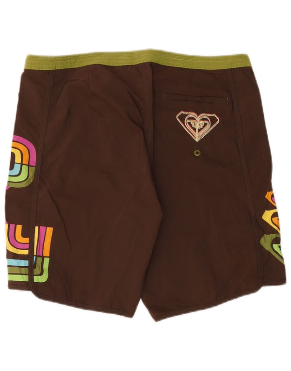 Pantaloncini da bagno con grafica Roxy da donna US 9 Large Marrone Poliestere