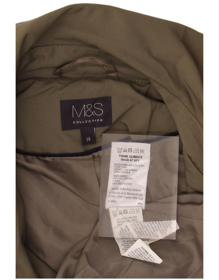 Trench da donna Marks & Spencer UK 14 grande poliestere kaki