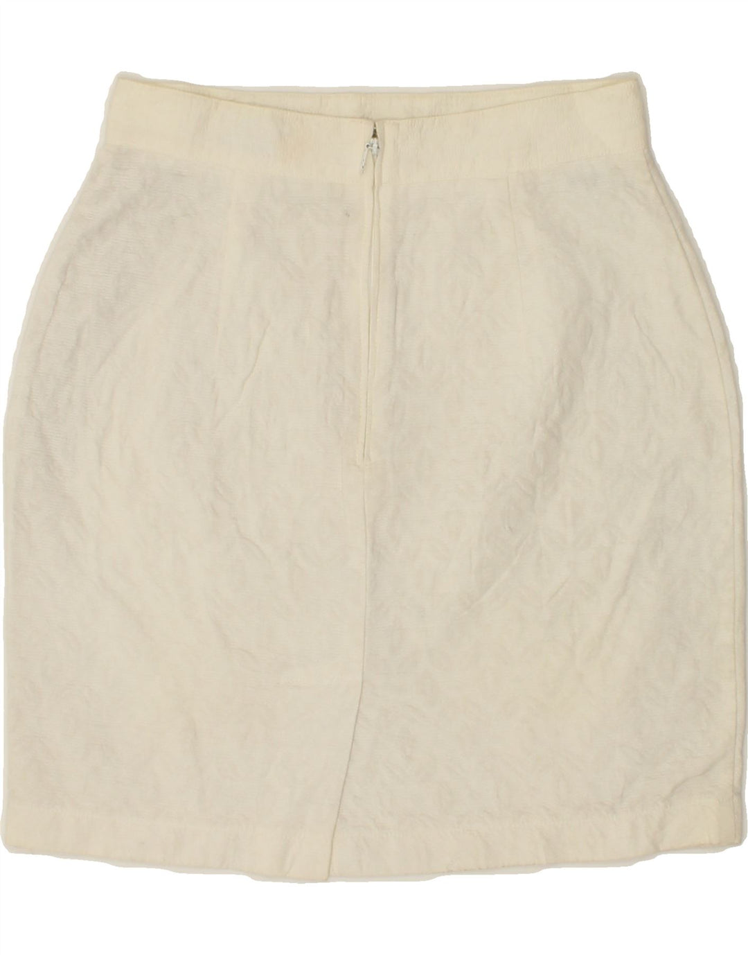 BENETTON Womens Pencil Skirt IT 42 Medium W28  White Cotton Vintage Benetton and Second-Hand Benetton from Messina Hembry 