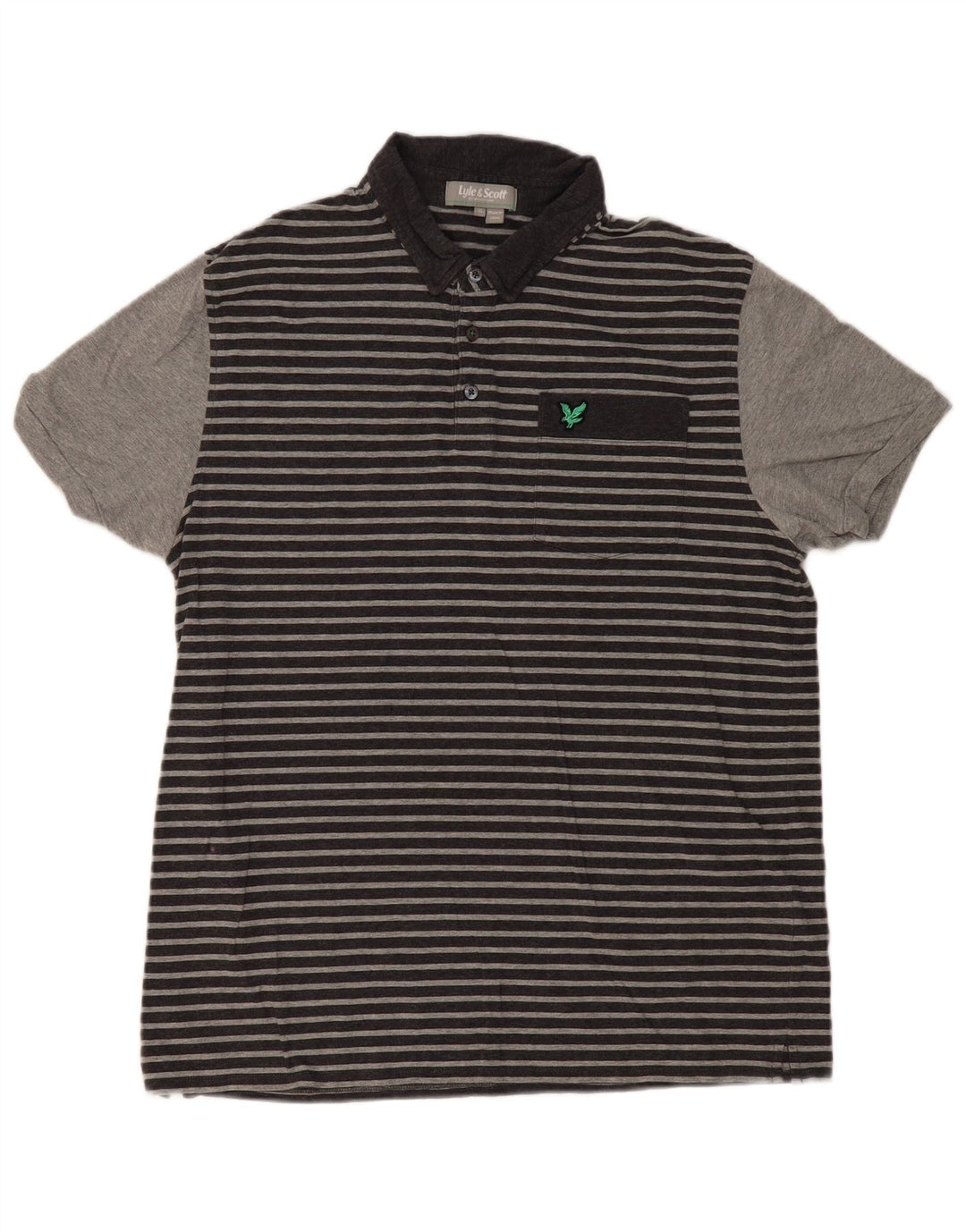 Polo da uomo Lyle & Scott XL in cotone a righe grigie