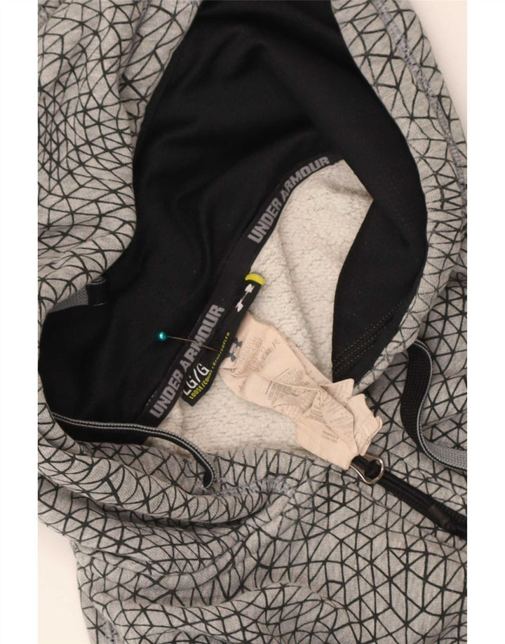 Maglione con cappuccio e zip da uomo Under Armour grande grigio geometrico