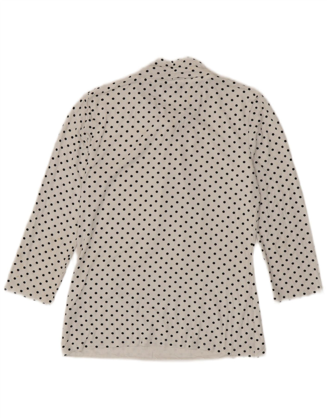 HOBBS Camicetta da donna con maniche a 3/4 e allacciatura frontale UK 10 Piccoli pois bianchi