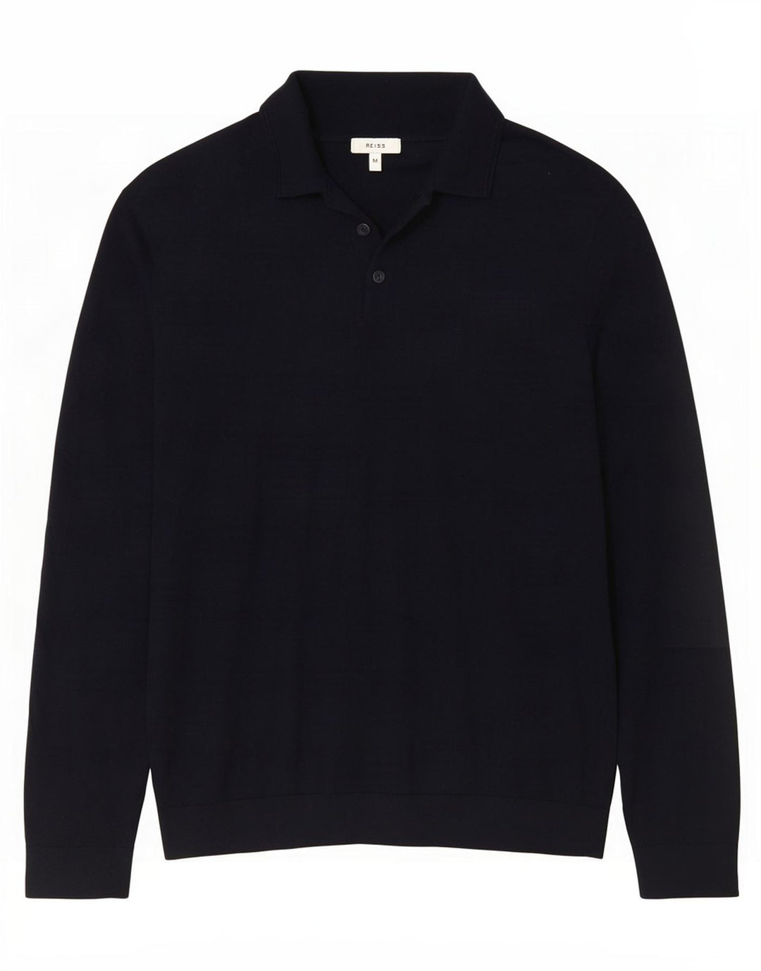 Maglione da uomo Reiss con collo a polo, lana media blu navy