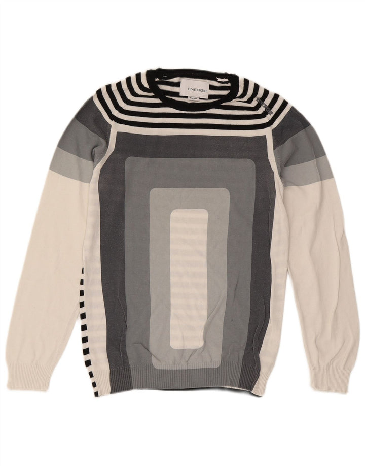 Maglione maglione girocollo da uomo Energie piccolo grigio a blocchi di colore