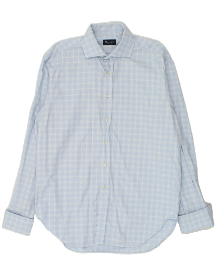 MASSIMO DUTTI Mens Shirt Size 17 43 XL Blue Check Cotton | Vintage Massimo Dutti | Thrift | Second-Hand Massimo Dutti | Used Clothing | Messina Hembry 