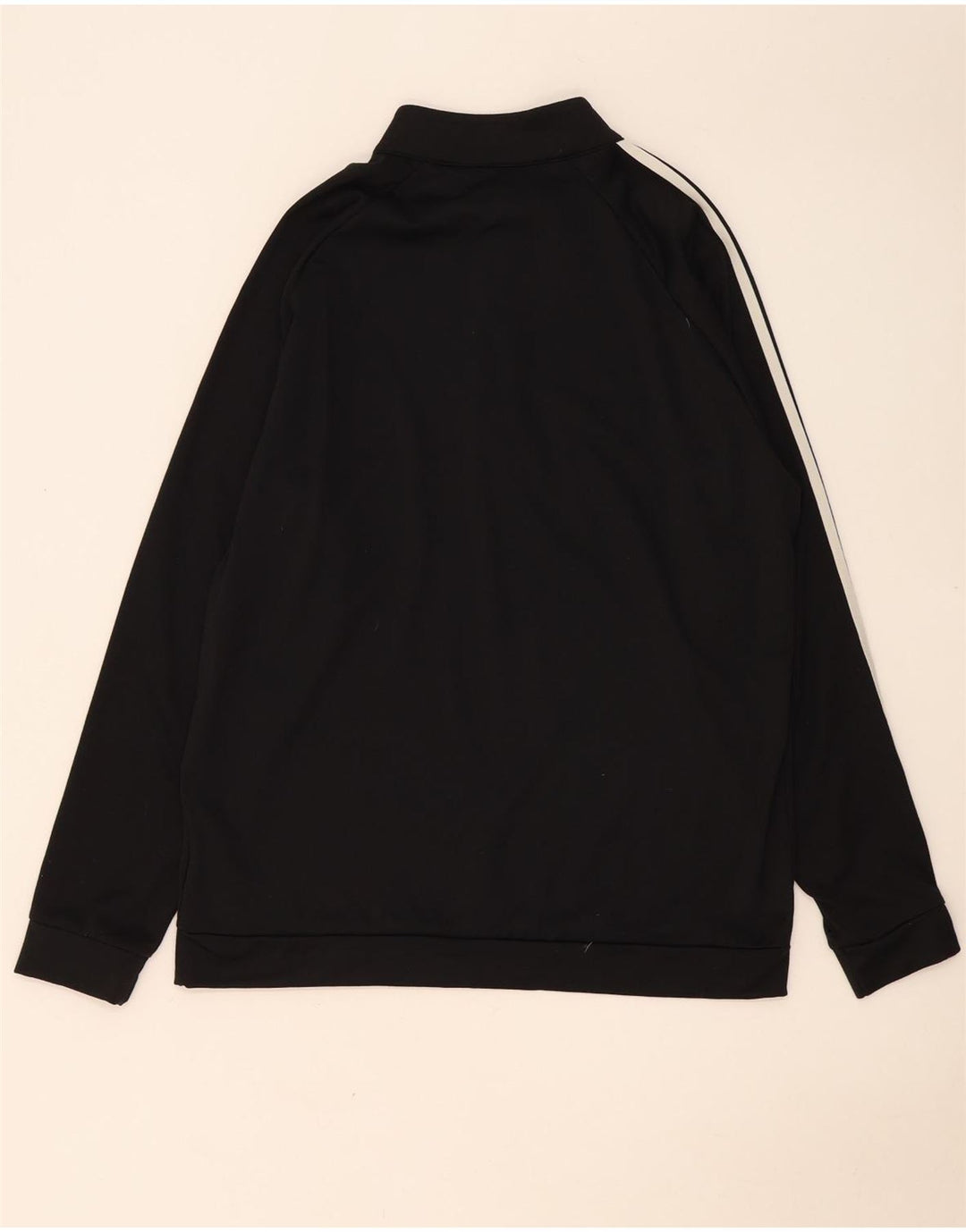 Felpa Adidas da uomo con zip e collo, grande, in poliestere nero