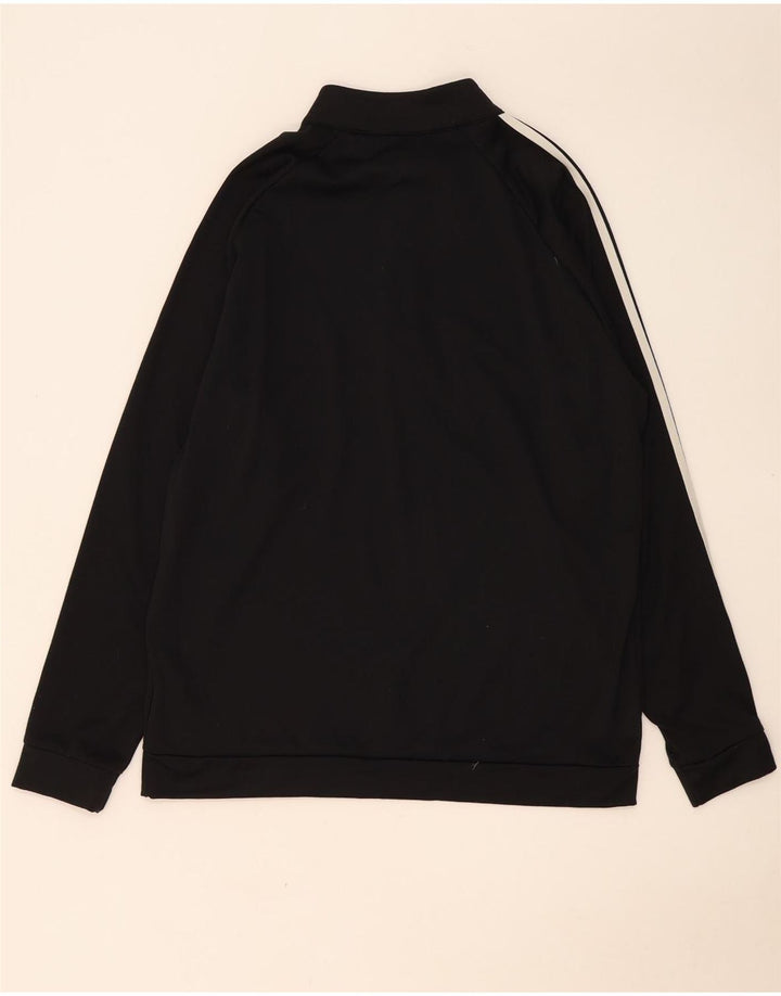 Felpa Adidas da uomo con zip e collo, grande, in poliestere nero