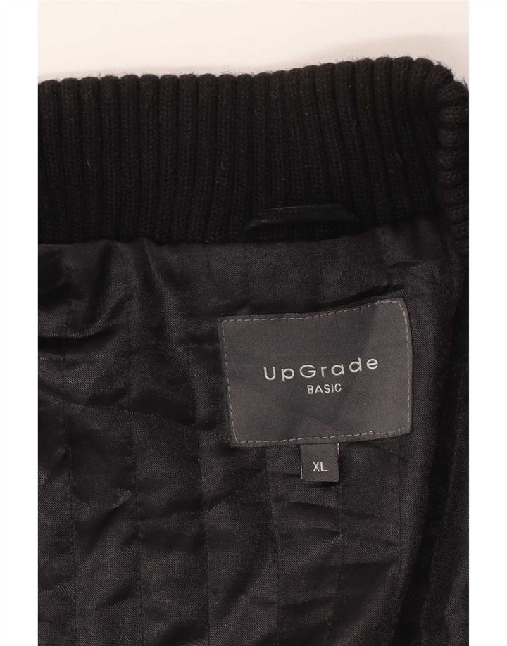Giubbotto bomber in pelle scamosciata vintage da uomo UK 42 XL in pelle nera