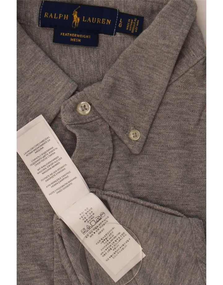 Ralph Lauren Camicia da uomo in rete leggera piuma grande grigia