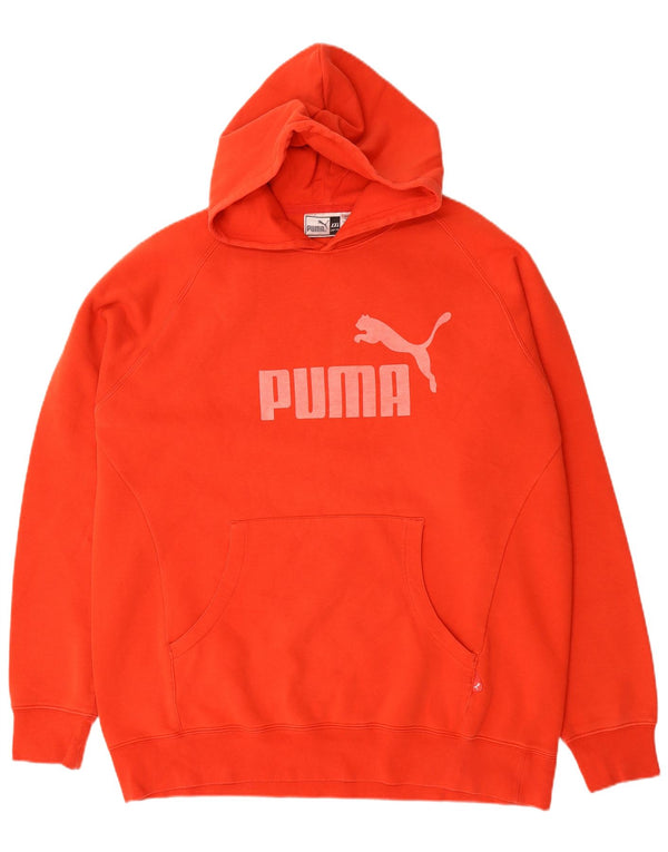 Felpa con cappuccio grafica da uomo Puma 2XL in cotone arancione