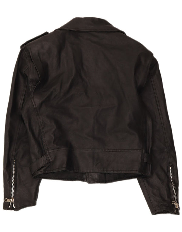 Roberta Ferrini Giacca da motociclista in pelle da donna IT 46 Large Nero
