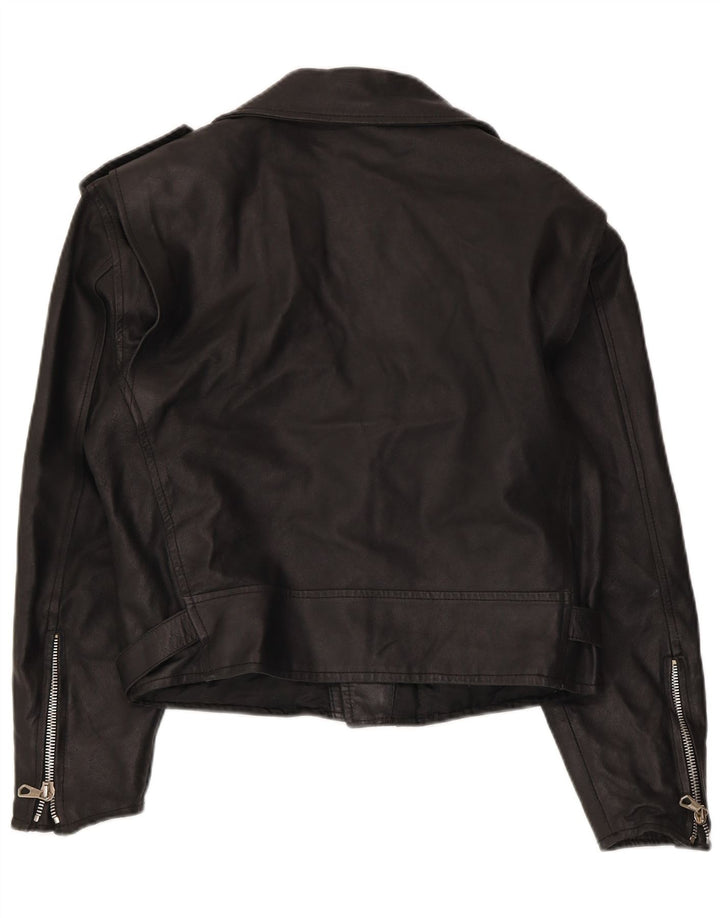 Roberta Ferrini Giacca da motociclista in pelle da donna IT 46 Large Nero